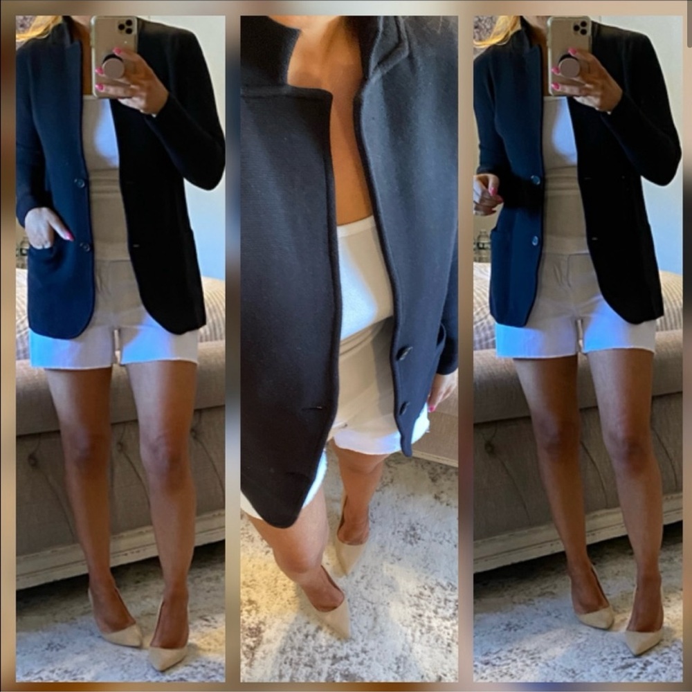 J. Crew Sweater Knit Blazer- Black - M